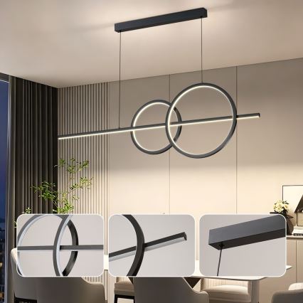 BRILAGI - LED fényerőszabályozható kábeles függőlámpa SIGNATURE LED/53W/230V 3000-6000K 120 cm fekete + távirányító