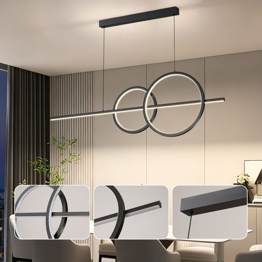 BRILAGI - LED fényerőszabályozható kábeles függőlámpa SIGNATURE LED/53W/230V 3000-6000K 120 cm fekete + távirányító