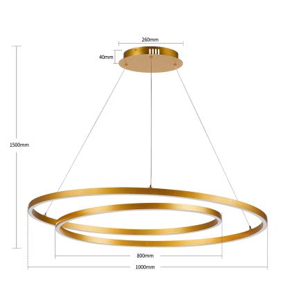 BRILAGI - TWISTER LED dimmelhető függeszték kábelen LED/105W/230V 3000–6000K, Ø 100 cm, arany + távirányító