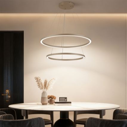 Brilagi - LED dimmelhető drótkábeles csillár PORTOFINO LED/98W/230V 3000-6000K átm. 80 cm bézs + távirányító