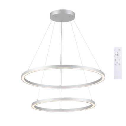 Brilagi - PORTOFINO LED fényerőszabályozható csillár kábellel LED/98W/230V 3000-6000K átm. 80 cm ezüst + távirányító