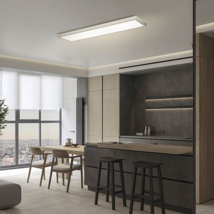 Brilagi - Fényerőszabályozható fürdőszobai mennyezeti lámpatest FRAME SMART LED/50W/230V 120x30 cm 3000-6000K IP44 ezüst + távirányító