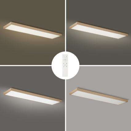 Brilagi - Dimmelhető LED fürdőszobai mennyezeti lámpa FRAME SMART LED/50W/230V 120x30 cm 3000-6000K IP44 bézs + távirányító