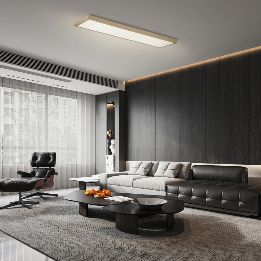 Brilagi - Dimmelhető LED fürdőszobai mennyezeti lámpa FRAME SMART LED/50W/230V 120x30 cm 3000-6000K IP44 bézs + távirányító