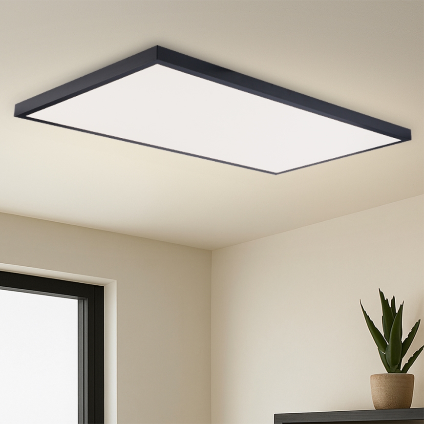 Brilagi - Dimmelhető LED fürdőszobai mennyezeti lámpatest FRAME SMART LED/96W/230V 120x60 cm 3000-6000K IP44 fekete + távirányító