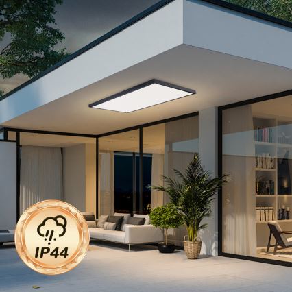 Brilagi - Dimmelhető LED fürdőszobai mennyezeti lámpatest FRAME SMART LED/96W/230V 120x60 cm 3000-6000K IP44 fekete + távirányító