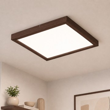 BRILAGI - LED Dimmelhető fürdőszobai mennyezeti lámpa WOODY FRAME LED/50W/230V tölgy dió 60x60 cm 3000-6000K IP44 + távirányító