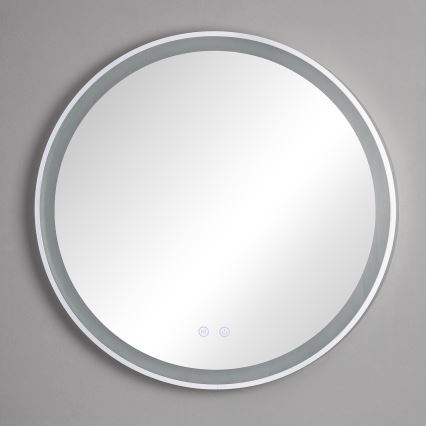 Brilagi - dimmelhető LED fürdőszobai tükör páramentesítő fűtéssel és beépített háttérvilágítással ALU PRO LED/18W/230V Ø 60 cm 3000/4000/6500K IP44 matt króm CRI 90