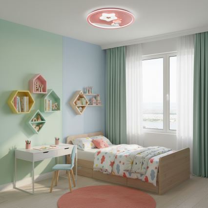 Brilagi - LED fényerőszabályozható gyerekszoba mennyezeti lámpa BUNNY LED/83W/230V 3000-6000K átmérő 49 cm + távirányító