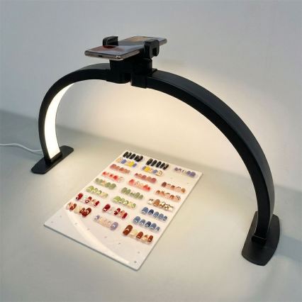 Brilagi - Dimmelhető íves LED asztali lámpa tartóval RADIO LED/25W/24/230V 3000/4000/6500K fekete