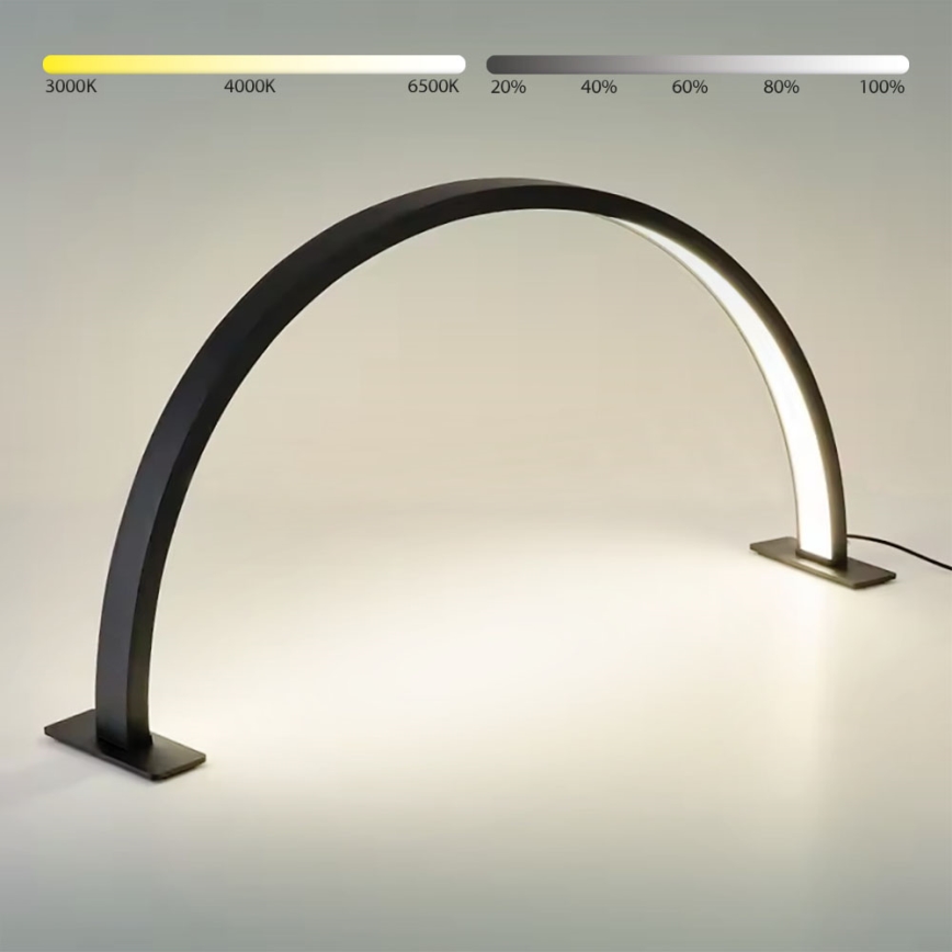 Brilagi - fényerőszabályozható LED íves asztali lámpa RADIO LED/30W/24/230V 3000/4000/6500K fekete