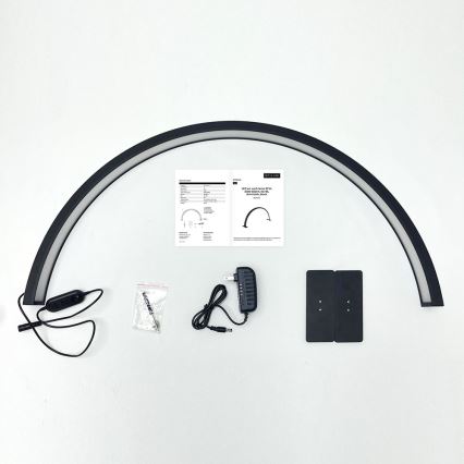 Brilagi - fényerőszabályozható LED íves asztali lámpa RADIO LED/30W/24/230V 3000/4000/6500K fekete