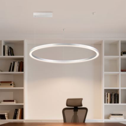 Brilagi - LED fényerőszabályozható kábeles csillár PORTOFINO LED/60W/230V 3000-6000K átmérő 80 cm ezüst + távirányítóval