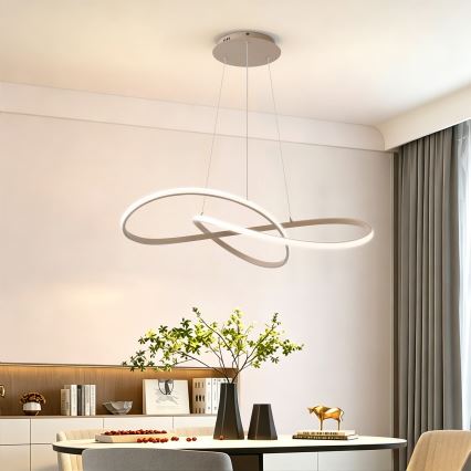 Brilagi - LED fényerőszabályozható kábeles csillár INFINITY LED/80W/230V 3000-6000K 80x80 cm bézs + távirányító