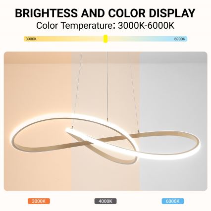 Brilagi - LED fényerőszabályozható kábeles csillár INFINITY LED/80W/230V 3000-6000K 80x80 cm bézs + távirányító