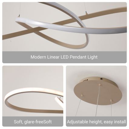Brilagi - LED fényerőszabályozható kábeles csillár INFINITY LED/80W/230V 3000-6000K 80x80 cm bézs + távirányító