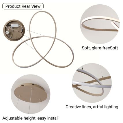 Brilagi - LED fényerőszabályozható kábeles csillár INFINITY LED/80W/230V 3000-6000K 80x80 cm bézs + távirányító