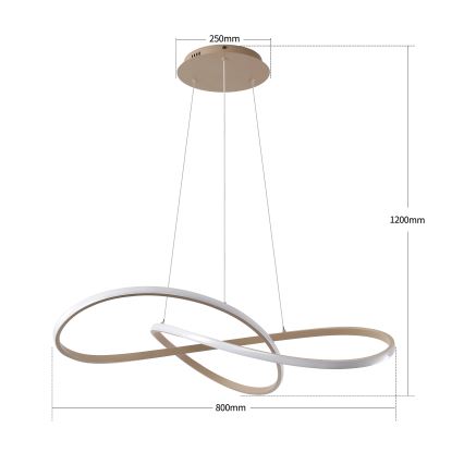 Brilagi - LED fényerőszabályozható kábeles csillár INFINITY LED/80W/230V 3000-6000K 80x80 cm bézs + távirányító