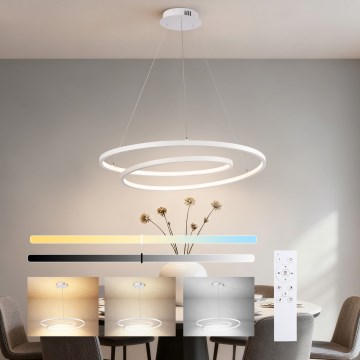 Brilagi - LED dimmelhető, kábelen függesztett csillár TWISTER LED/75W/230V 3000-6000K átm. 70 cm fehér + távirányító