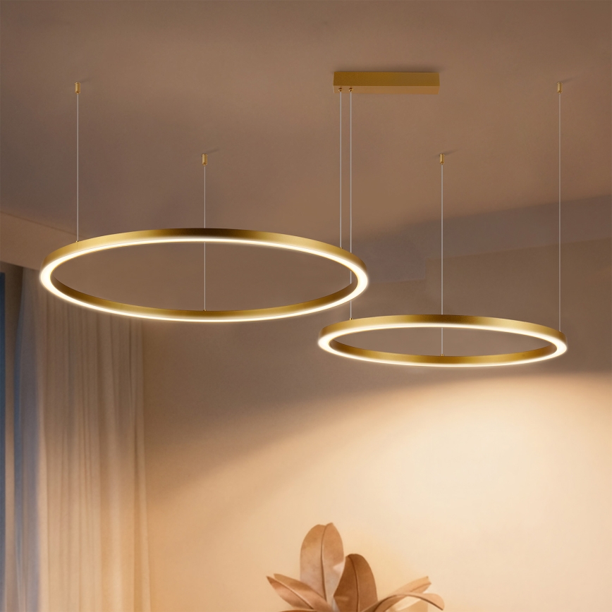 Brilagi - LED dimmelhető sodronyos függeszték PORTOFINO LED/98W/230V 3000-6000K arany + távirányító