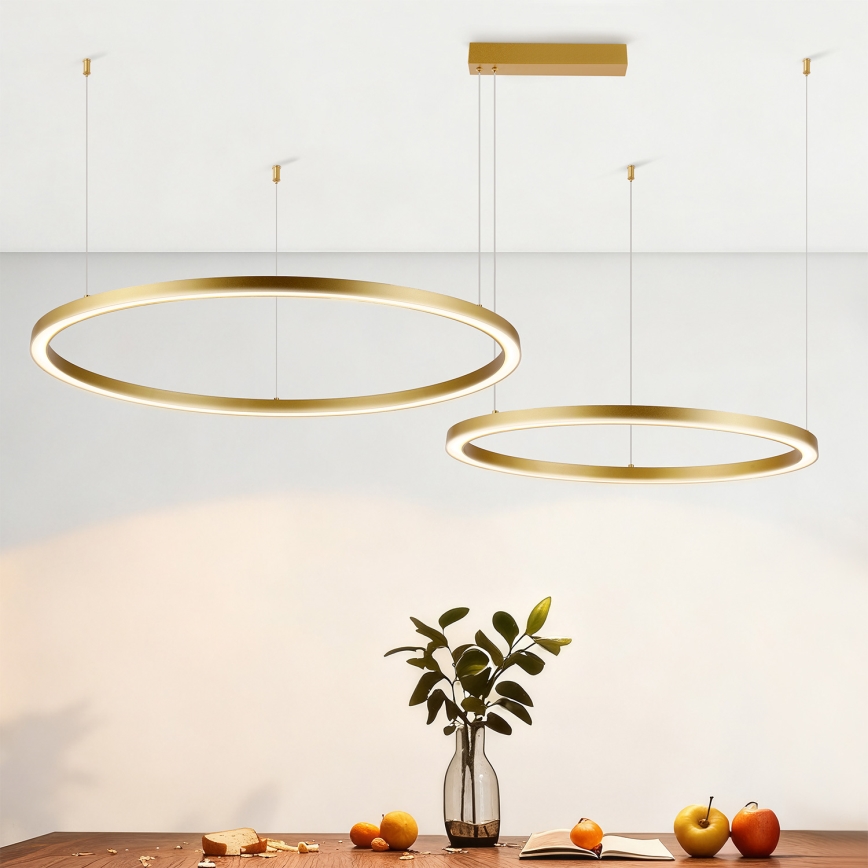 Brilagi - LED dimmelhető sodronyos függeszték PORTOFINO LED/98W/230V 3000-6000K arany + távirányító