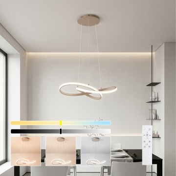 Brilagi - LED dimmelhető kábeles csillár INFINITY LED/55W/230V 3000-6000K 50x50 cm bézs + távirányító