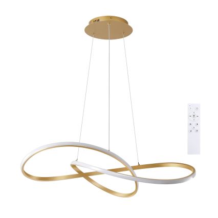 Brilagi - LED fényerőszabályozható sodronyos csillár INFINITY LED/80W/230V 3000-6000K 80x80 cm arany + távirányítóval