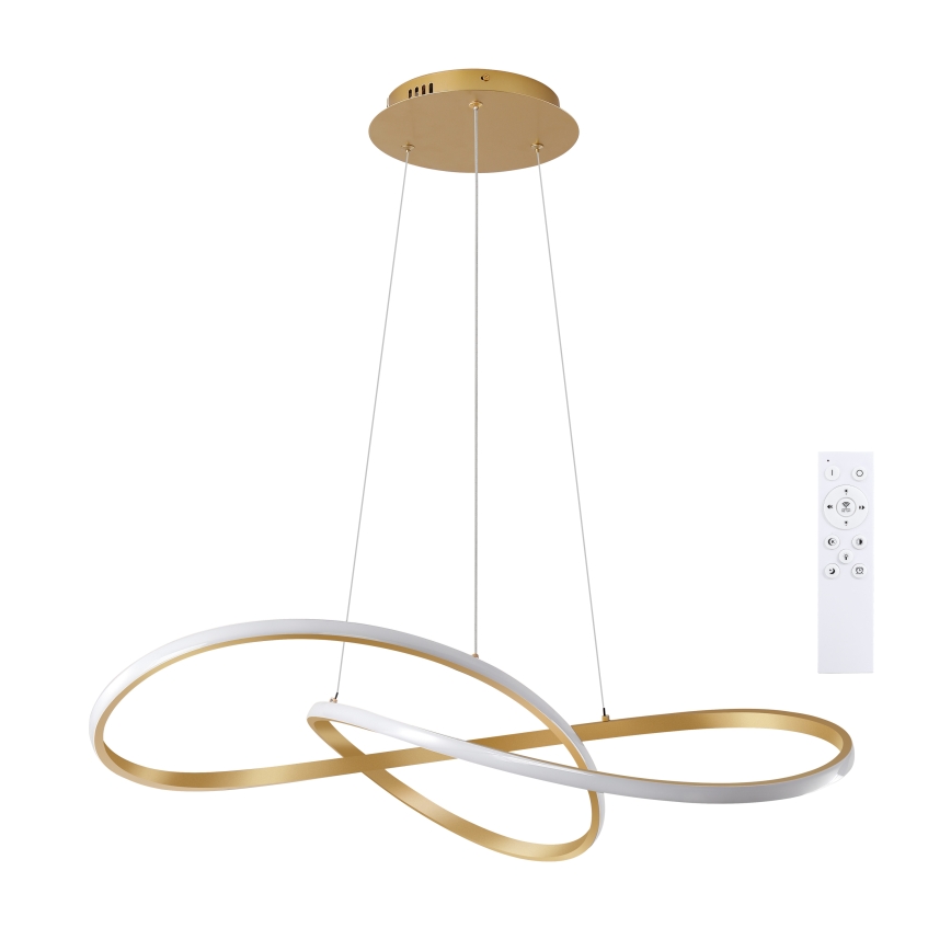 Brilagi - LED fényerőszabályozható sodronyos csillár INFINITY LED/80W/230V 3000-6000K 80x80 cm arany + távirányítóval