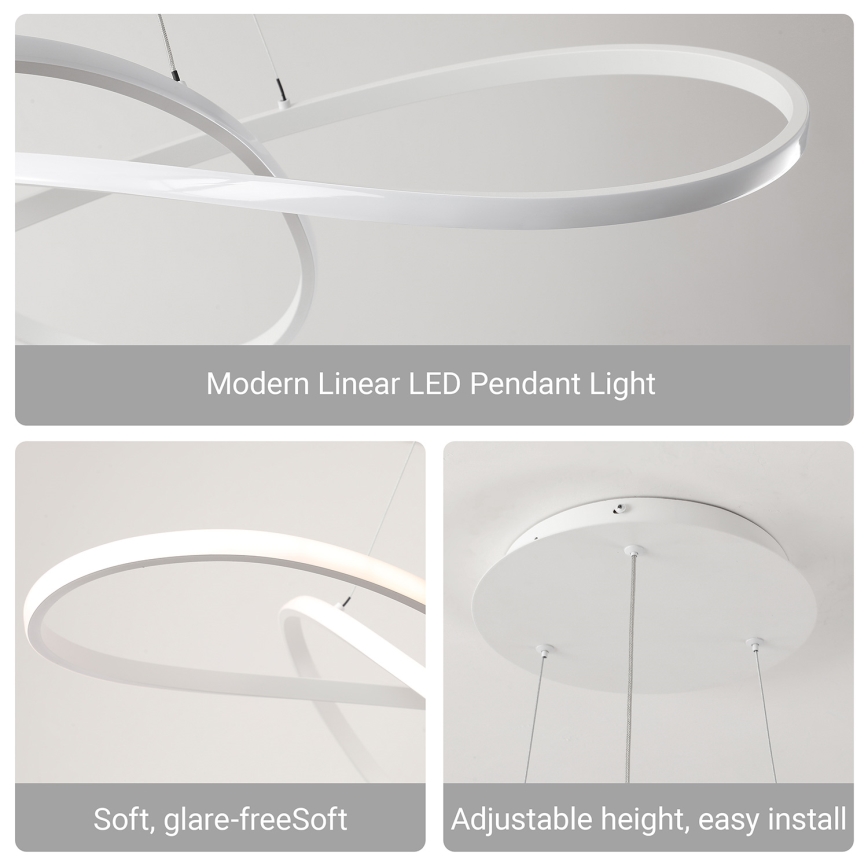 Brilagi - INFINITY dimmelhető LED függőlámpa kábelen LED/80W/230V 3000-6000K 80x80 cm fehér + távirányító
