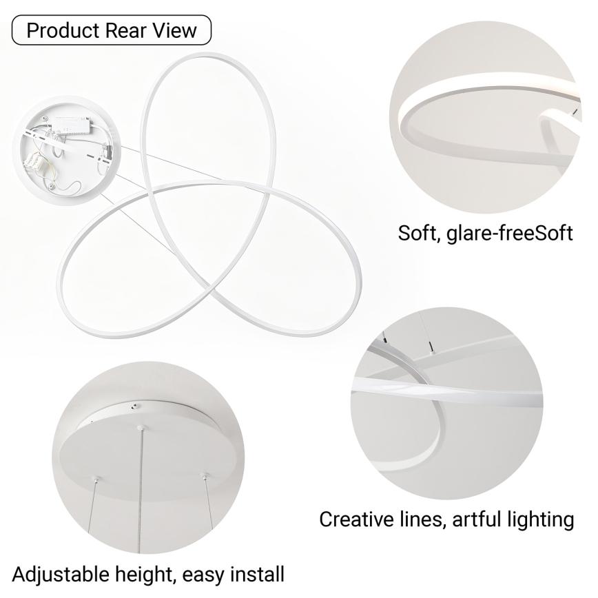Brilagi - INFINITY dimmelhető LED függőlámpa kábelen LED/80W/230V 3000-6000K 80x80 cm fehér + távirányító