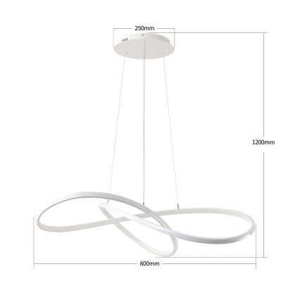Brilagi - INFINITY dimmelhető LED függőlámpa kábelen LED/80W/230V 3000-6000K 80x80 cm fehér + távirányító