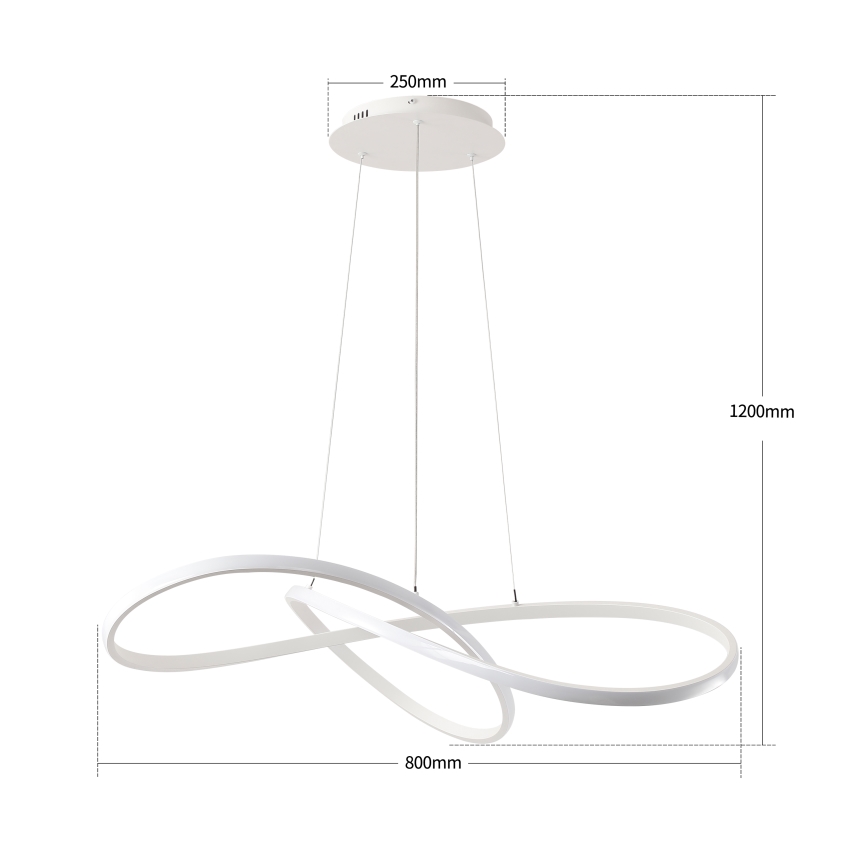 Brilagi - INFINITY dimmelhető LED függőlámpa kábelen LED/80W/230V 3000-6000K 80x80 cm fehér + távirányító