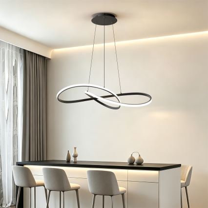 Brilagi - LED dimmelhető kábelen függesztett csillár INFINITY LED/80W/230V 3000-6000K 80x80 cm fekete + távirányító