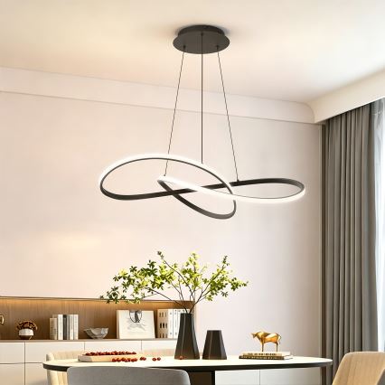 Brilagi - LED dimmelhető kábelen függesztett csillár INFINITY LED/80W/230V 3000-6000K 80x80 cm fekete + távirányító