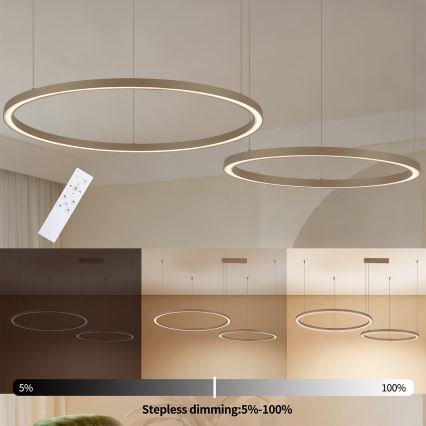 Brilagi - PORTOFINO LED dimmelhető kábeles csillár LED/98W/230V 3000-6000K bézs + távirányító