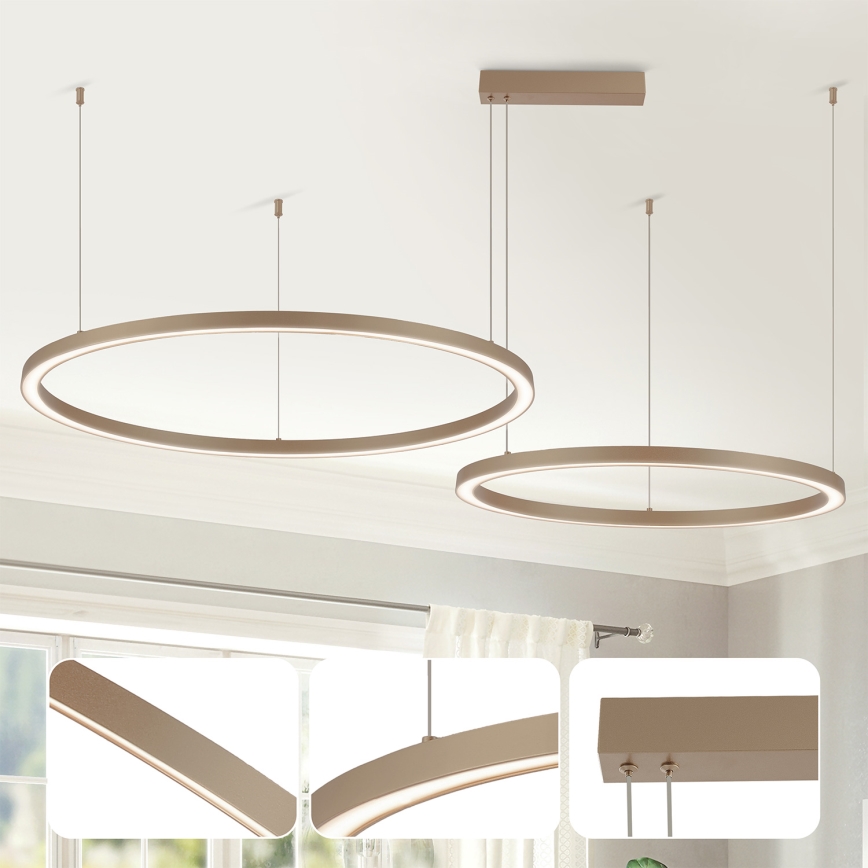 Brilagi - PORTOFINO LED dimmelhető kábeles csillár LED/98W/230V 3000-6000K bézs + távirányító