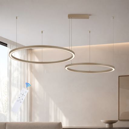 Brilagi - PORTOFINO LED dimmelhető kábeles csillár LED/98W/230V 3000-6000K bézs + távirányító
