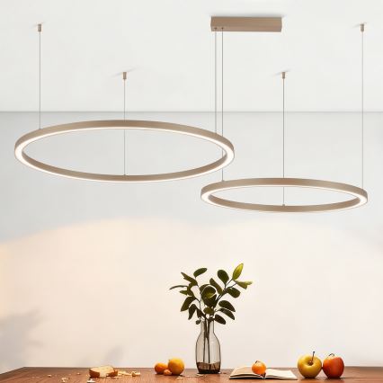 Brilagi - PORTOFINO LED dimmelhető kábeles csillár LED/98W/230V 3000-6000K bézs + távirányító