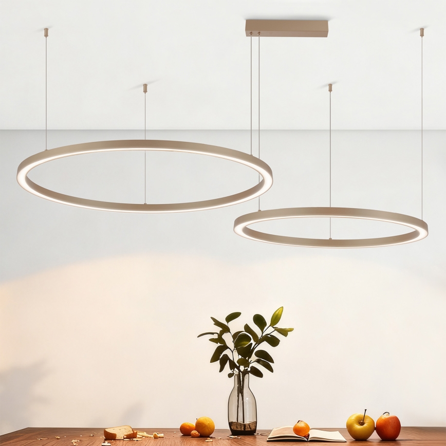 Brilagi - PORTOFINO LED dimmelhető kábeles csillár LED/98W/230V 3000-6000K bézs + távirányító