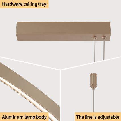Brilagi - PORTOFINO LED dimmelhető kábeles csillár LED/98W/230V 3000-6000K bézs + távirányító