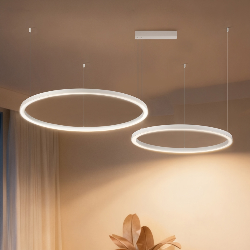 Brilagi - PORTOFINO LED, fényerőszabályozható, kábelen függesztett csillár LED/98W/230V 3000-6000K fehér + távirányítóval