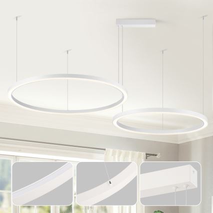 Brilagi - PORTOFINO LED, fényerőszabályozható, kábelen függesztett csillár LED/98W/230V 3000-6000K fehér + távirányítóval