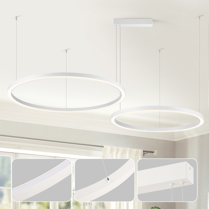 Brilagi - PORTOFINO LED, fényerőszabályozható, kábelen függesztett csillár LED/98W/230V 3000-6000K fehér + távirányítóval