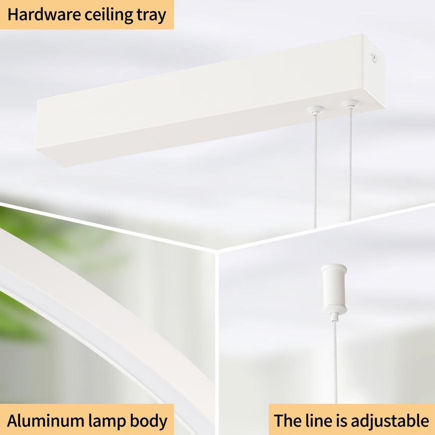 Brilagi - PORTOFINO LED, fényerőszabályozható, kábelen függesztett csillár LED/98W/230V 3000-6000K fehér + távirányítóval