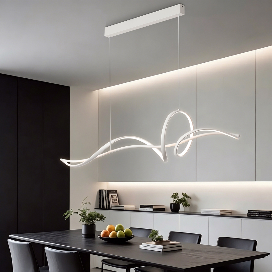 Brilagi - LED fényerőszabályozható kábeles csillár SIGNATURE LED/55W/230V 3000-6000K 120x23 cm fehér + távirányító