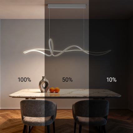 Brilagi - LED fényerőszabályozható kábeles csillár SIGNATURE LED/55W/230V 3000-6000K 120x23 cm fehér + távirányító