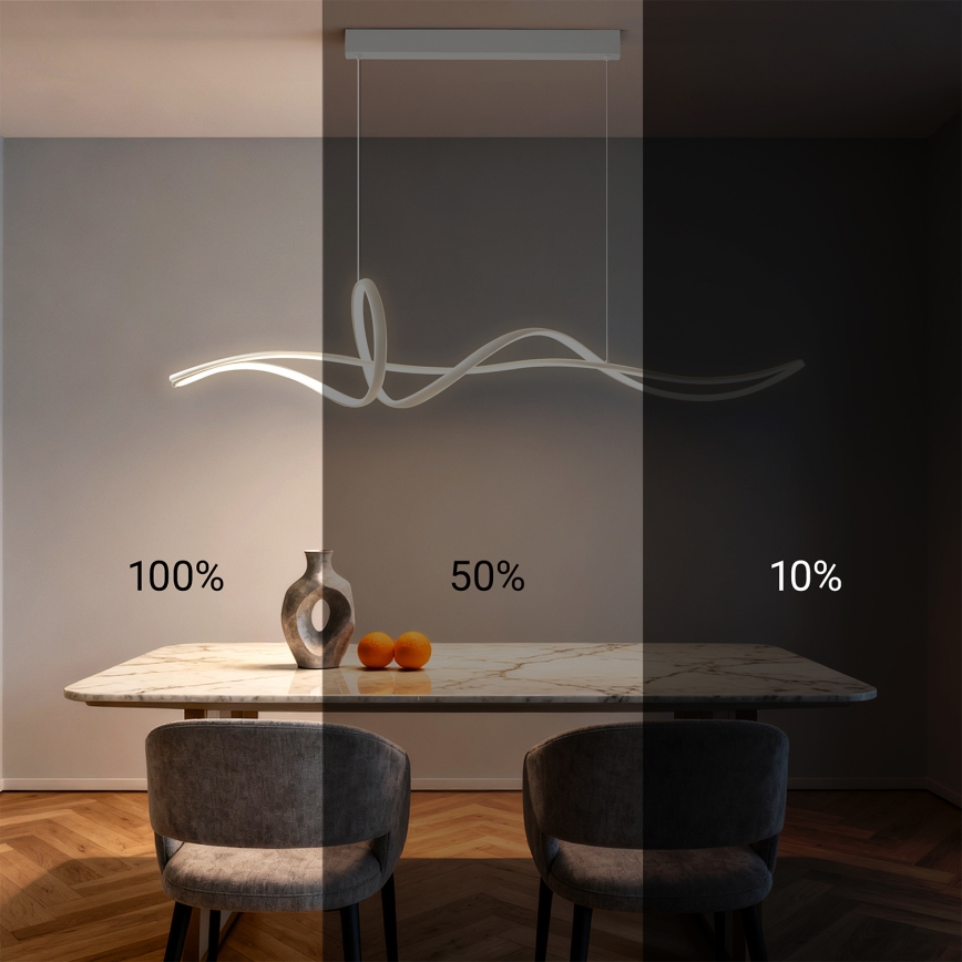 Brilagi - LED fényerőszabályozható kábeles csillár SIGNATURE LED/55W/230V 3000-6000K 120x23 cm fehér + távirányító
