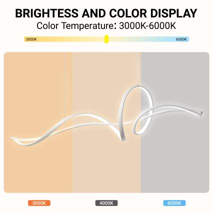 Brilagi - LED fényerőszabályozható kábeles csillár SIGNATURE LED/55W/230V 3000-6000K 120x23 cm fehér + távirányító