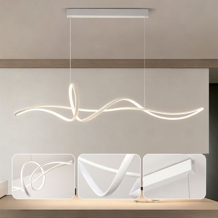 Brilagi - LED fényerőszabályozható kábeles csillár SIGNATURE LED/55W/230V 3000-6000K 120x23 cm fehér + távirányító