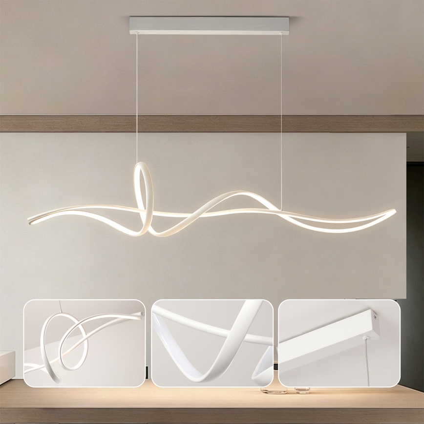 Brilagi - LED fényerőszabályozható kábeles csillár SIGNATURE LED/55W/230V 3000-6000K 120x23 cm fehér + távirányító